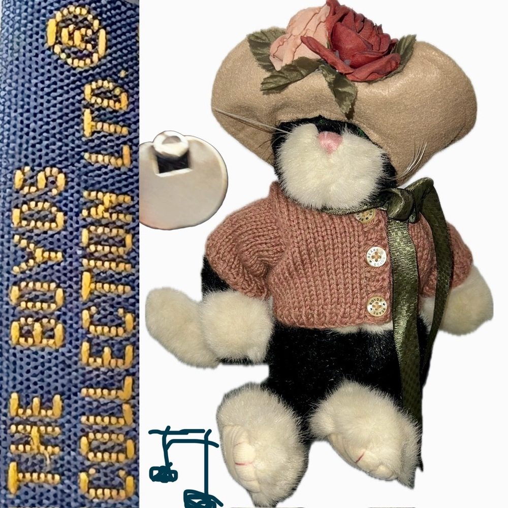 🎶Rare Musical The Boyds Collection Mrs. Petrie Plush Cat Retired 1999 Wind-Up